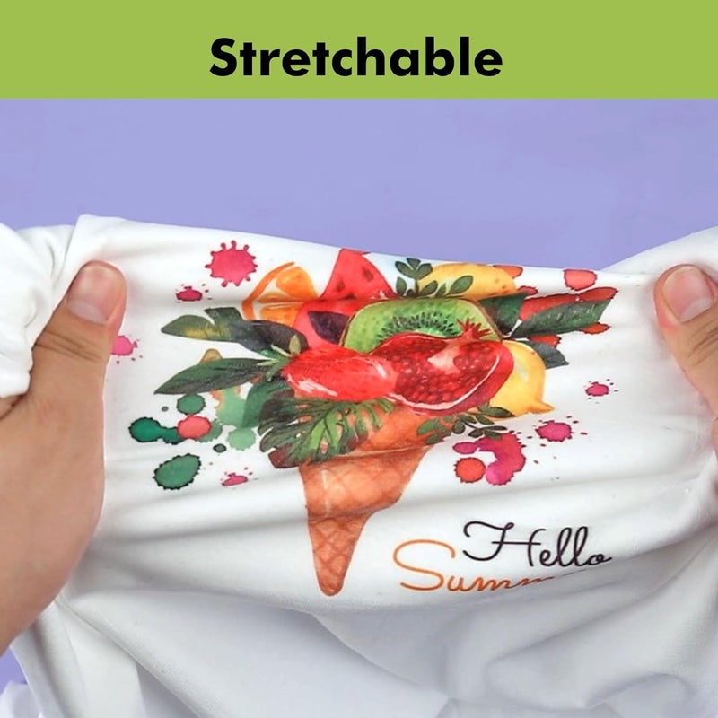A-SUB Sublimation HTV for Light Fabric, Clear Sublimation Vinyl 12" X 10FT, Matte HTV Vinyl for Sublimation on Cotton Fabric T-Shirt, Pillow, Bag - Image 4